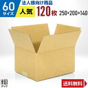 【法人特価】ダンボール 段ボール 60サイズ 120枚 (無地 250x200x140) ダンボール箱 段ボール箱 60サイズ 通販 梱包 宅配 60 小型 小...