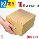 【お試し10枚】ダンボール 段ボール 60サイズ (無地 250x200x140) ダンボール 60 小さい 小さいサイズ 段ボール 激安 軽量 引越し 引っ越し 通販 梱包 宅配60 小型 発送 収納 段ボール箱 最安