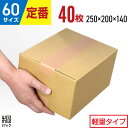 ダンボール 段ボール 60サイズ 40枚 (無地 250x200x140) ダンボール 60 小さい 小さいサイズ 段ボール 激安 軽量 引越し 引っ越し 通販 梱包 宅配60 小型 発送 収納 段ボール箱 最安