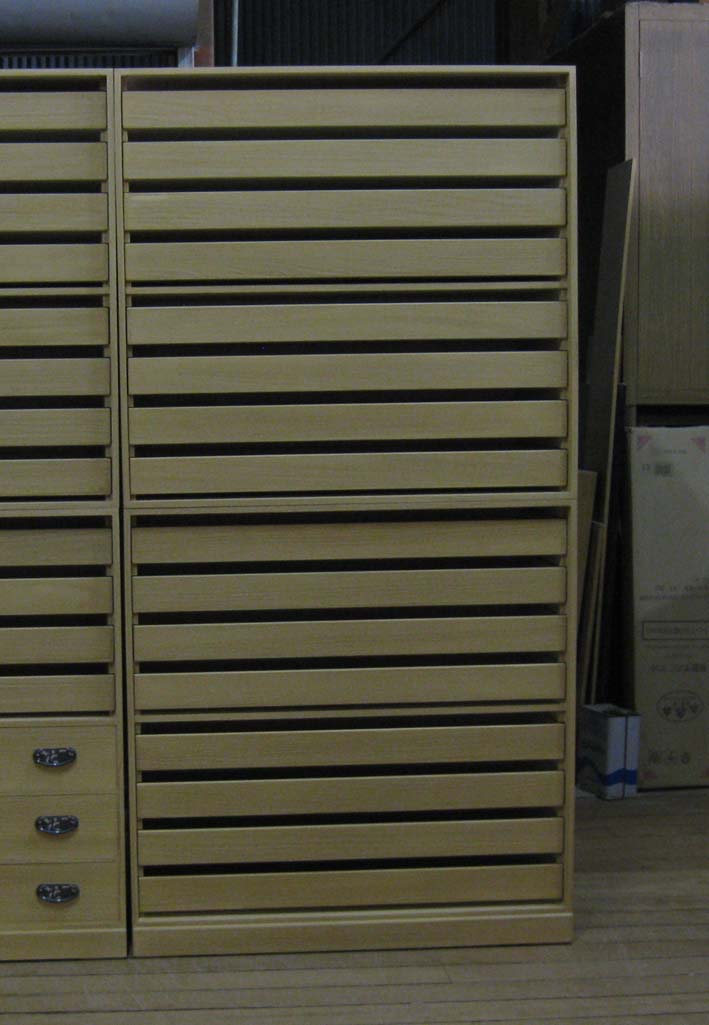 桐たんす桐タンス桐箪笥　収納　盆タイプ　シンプル総桐衣装箪笥・盆16杯・扉なし　製造直売　商品番号..