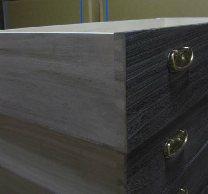 桐たんすタンスモダンチェスト着物国産　収納　総桐整理箪笥7段（浅・深引出）時代仕上げ　製造直売　商品番号3867Y