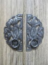 桐箪笥金具前飾り桐たんす建具DIY 取っ手 牡丹前飾り・時代色・大 商品番号6167415