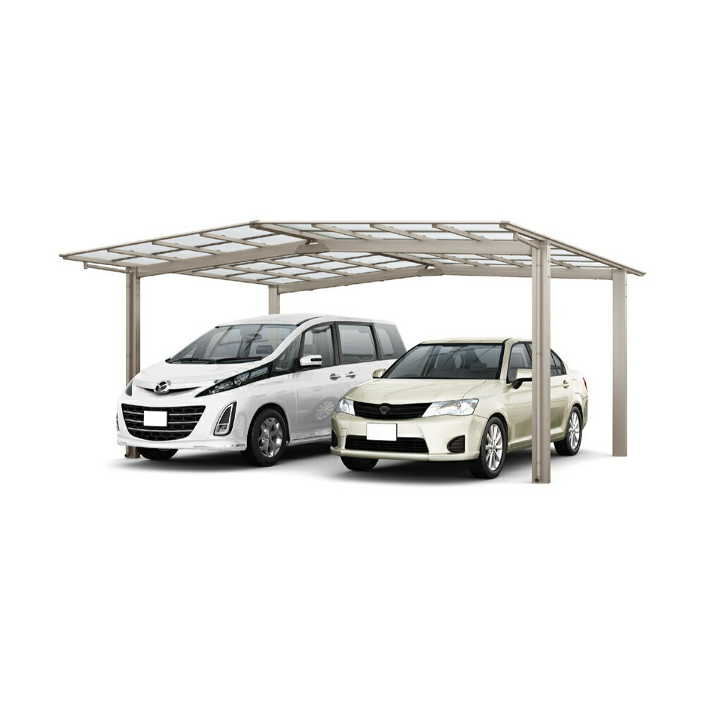 LIXIL リクシル ネスカF 1台用 M合掌 27・27-57型 H28柱 熱線吸収ポリカーボネート屋根使用 『 カーポ..