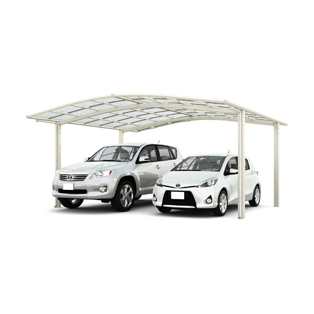 LIXIL リクシル ネスカR 2台用 基本 54-50型 ロング柱 H25 熱線吸収ポリカーボネート屋根使用 『 カーポート 2台 本体のみ 駐車場 屋根 外構 エクステリア DIY 』
