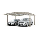 LIXIL リクシル フーゴF 1台用 M合掌 27・27-50型 標準柱 H22 ポリカーボネート屋根材使用 『 カーポート 2台 本体のみ 駐車場 屋根 外...