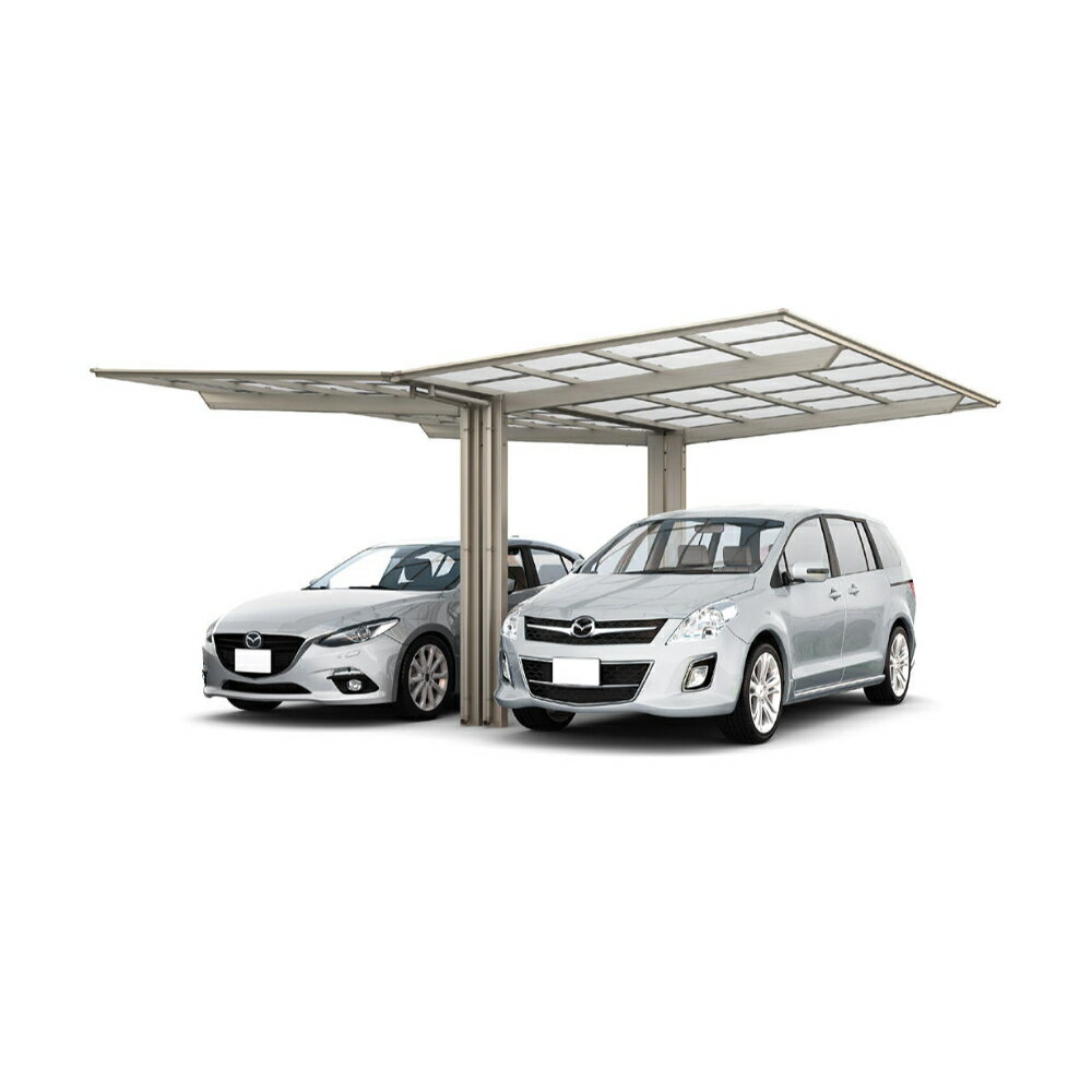 LIXIL リクシル フーゴF 1台用 Y合掌 24・24-50型 H28柱 ポリカーボネート屋根材使用 『 カーポート 2台 本体のみ 駐車場 屋根 外構 エクステリア DIY 』