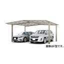 LIXIL リクシル フーゴR 1台用 M合掌 27・30-57型 ロング柱 H25 ポリカーボネート屋根材使用 『 カーポート 2台 本体のみ 駐車場 屋根 ...