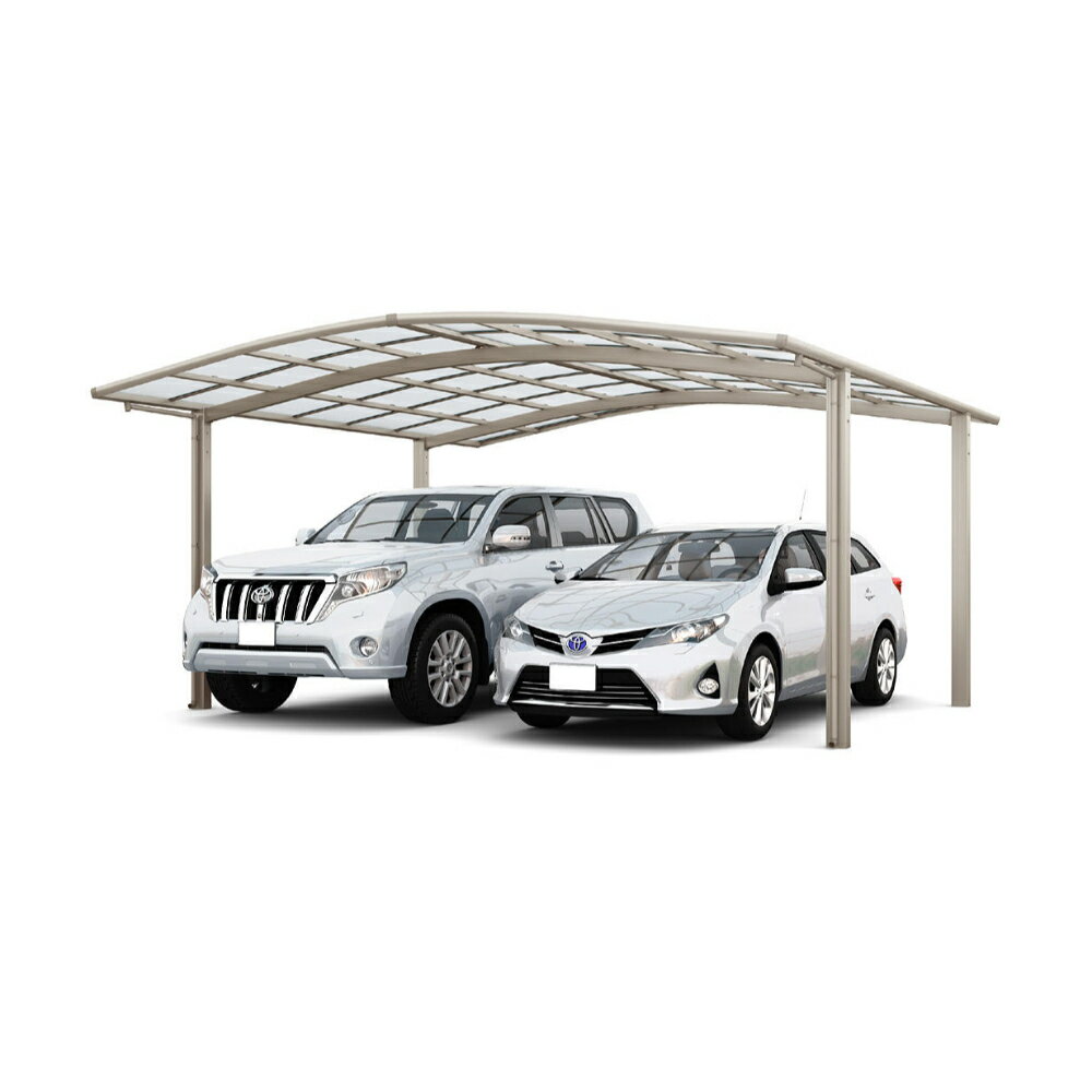 LIXIL リクシル フーゴR 2台用 基本 51-57型 ロング柱 H25 ポリカーボネート屋根材使用 『 カーポート 2台 本体のみ 駐車場 屋根 外構 エクステリア DIY 』