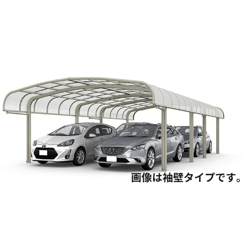乐天商城 - LIXIL リクシル フーゴR 2台用 縦2連棟 51-57型 ロング柱 H25 ポリカーボネート屋根材使用 『 カーポート 4台 本体のみ 駐車場 屋根 外構 エクステリア DIY 』