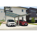 三協アルミ カムフィエース 2台用 Y合掌タイプ 50 (27?30) H23 屋根材:熱線遮断ポリカーボネート板 柱4本 『 カーポート 2台 本体のみ 駐車場 屋根 外構 エクステリア 』(4)