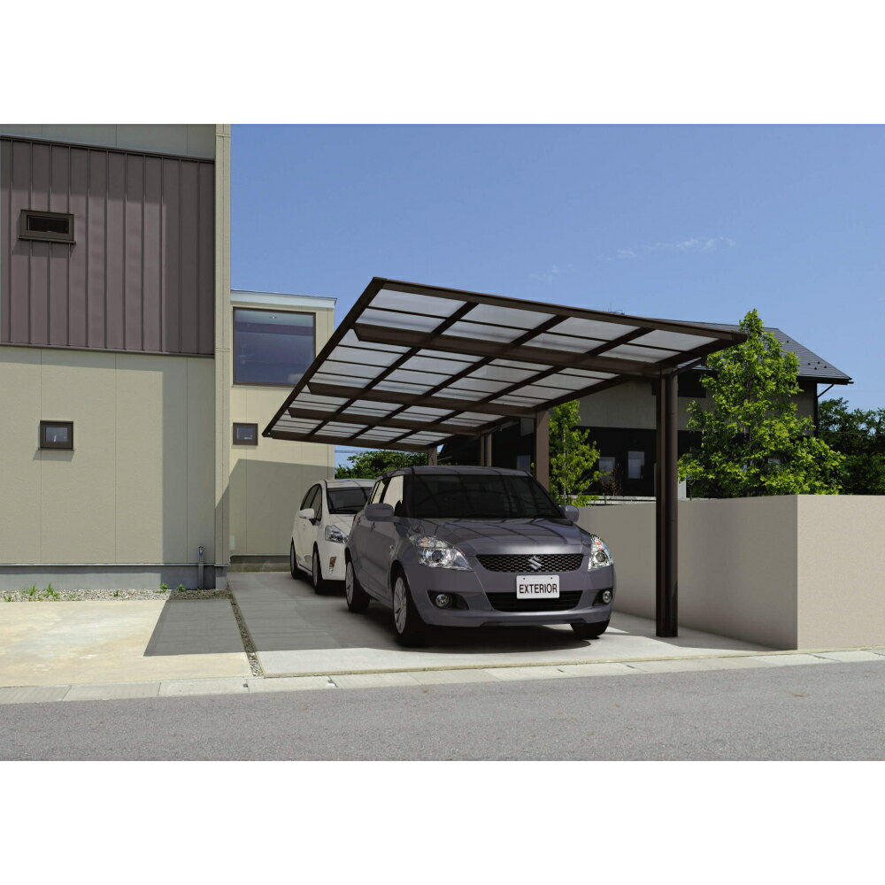 三協アルミ セルフィ 奥行2連結 2台用 柱4本 （43・43）30 H25 熱線遮断ポリカーボネート板 『 カーポート 2台 本体のみ 駐車場 屋根 外構 エクステリア DIY 』