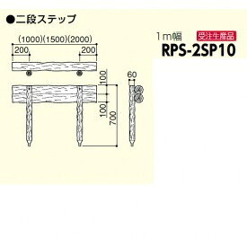 サンポール 擬木ステップ RPS-2SP10
