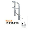 個人宅配送不可 帝金 SY83R-PK3 バリカー横型 スタンダード ステンレスタイプ 500×500×H800 直径76.3mm 脱着式カギ付