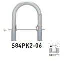 個人宅配送不可 帝金 S84PK2-06 バリカー横型 スタンダード ステンレスタイプ W720×H700 直径101.6mm 脱着式カギ付