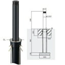 個人宅配送不可 帝金 AK-07 バリカー上下式 バリアフリー アルミキャスト+ステンレスタイプ 直径114.3mm メタリックブラック