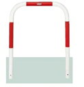 リクシル スペースガード(車止め) U48型 700mm×650mm 固定式 スチール 赤白色 赤白色
