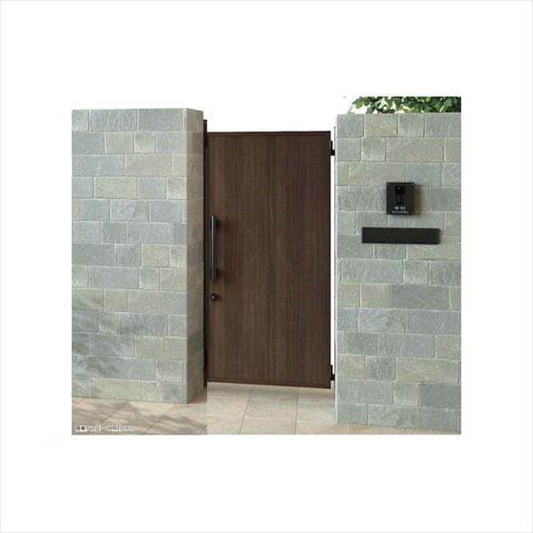 【送料無料】YKKAP エクスティアラ門扉シリーズ 5型 片開きセット 門柱仕様 08-16 木調カラー『ゲート ..