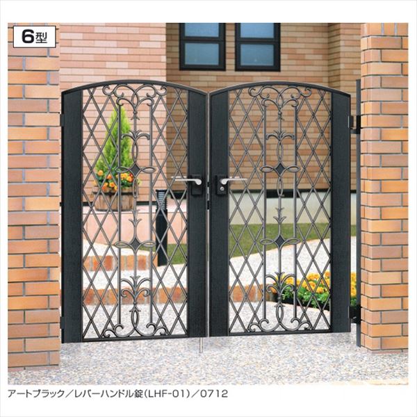【送料無料】三協アルミ 門扉 キャスモア 6型 両開きセット 門柱タイプ 0610 #LHZ-01錠仕様『ゲート 部..