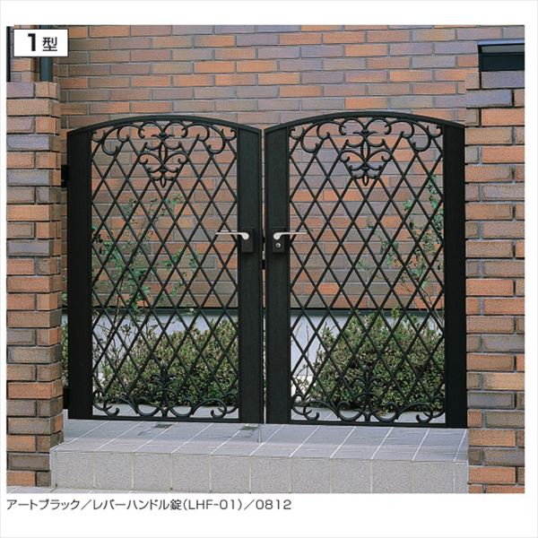 【送料無料】三協アルミ 門扉 キャスモア 1型 両開きセット 門柱タイプ 0710 #LHF-01錠仕様『ゲート 部..