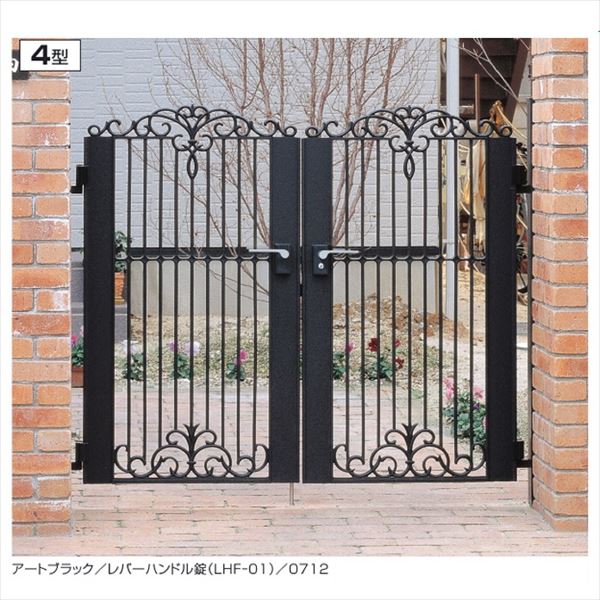 【送料無料】三協アルミ 門扉 キャスモア 4型 両開きセット 門柱タイプ 0812 #LHF-01錠仕様『ゲート 部..