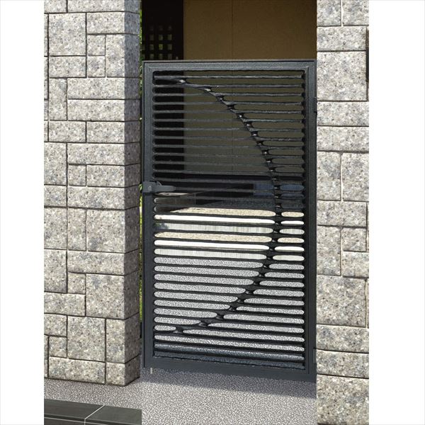 【送料無料】三協アルミ 門扉 ダイリン 片開きセット 門柱タイプ 0814 マリーグレー（GM）『ゲート 部..