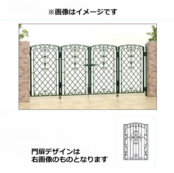 【送料無料】三協アルミ 門扉 キャスリート 6型 4枚折りセット 門柱タイプ 0710 『ゲート 部材 ガーデ..