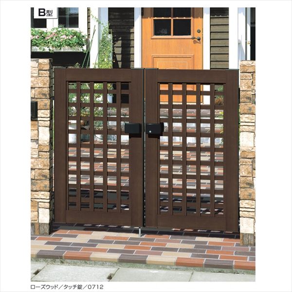 【送料無料】三協アルミ 門扉 プラウディ B型 両開きセット 門柱タイプ『クローザ仕様』 0710 『ゲート..
