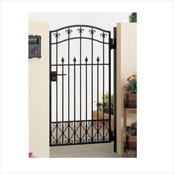 【送料無料】【法人様限定商品 個人宅・現場配送不可】四国化成 ブルーム門扉 8型 柱仕様 片開き 0812『ゲート 部材 ガーデン 住宅 境界 入口 塀 壁 diy おしゃれ 鋳物 洋風 門扉』 ブラックつや消し