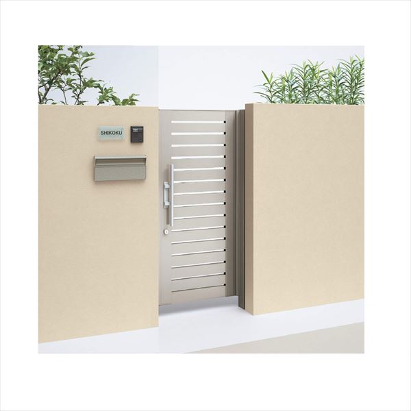 【送料無料】【法人様限定商品 個人宅・現場配送不可】四国化成 アレグリア門扉 TL4型 柱仕様 片開き 1014 アルミタイプ『ゲート 部材 ガーデン 住宅 境界 入口 塀 壁 diy おしゃれ 形材 門扉』 ステンカラー