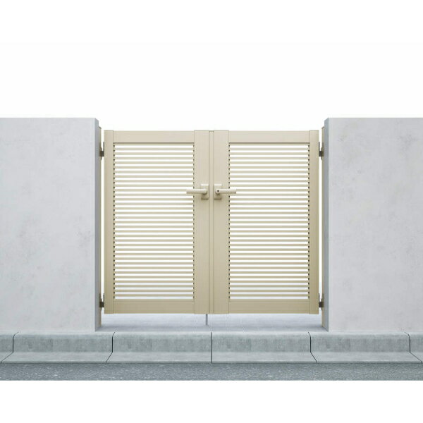 【送料無料】YKKAP シンプレオ門扉YB1型 両開き 門柱仕様 07-12 HME-V-YB1 『横格子デザイン』『ゲート..