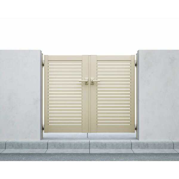 【送料無料】YKKAP シンプレオ門扉YS1型 両開き 門柱仕様 08-12 HME-V-YS 『横太格子デザイン』『ゲー..