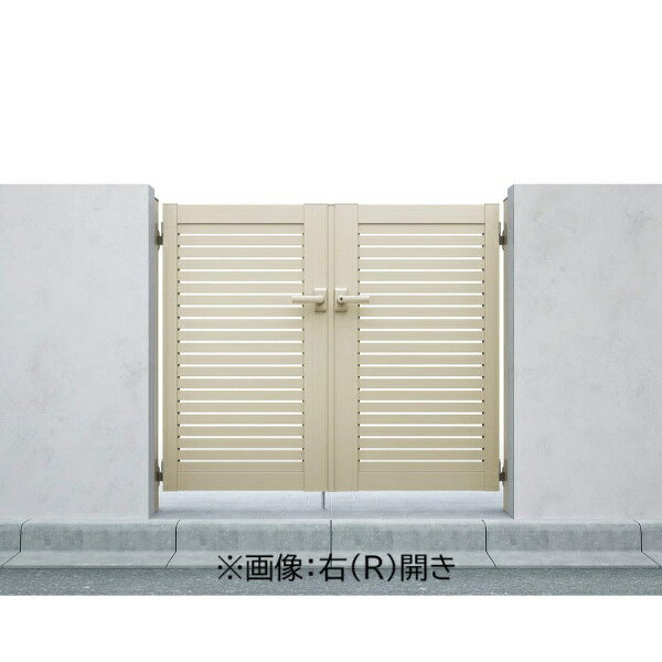 【送料無料】YKKAP シンプレオ門扉YS1型 両開き 門柱仕様 11-16L HME-V-YS 『横太格子デザイン』『ゲート 部材 ガーデン 住宅 境界 入口 塀 壁 diy おしゃれ 形材 門扉』