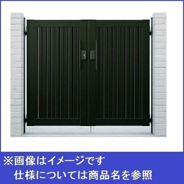 YKK ap　シンプレオ門扉6型　両開き　オートクローザ付き門柱仕様　10-16L　HME-6 『たて目隠しデザイン』