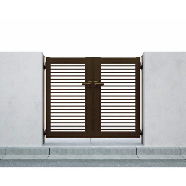 【送料無料】YKKAP シンプレオ門扉YB2型 両開き 門柱仕様 07-12 HME-V-YB2 『横（粗）格子デザイン』『..