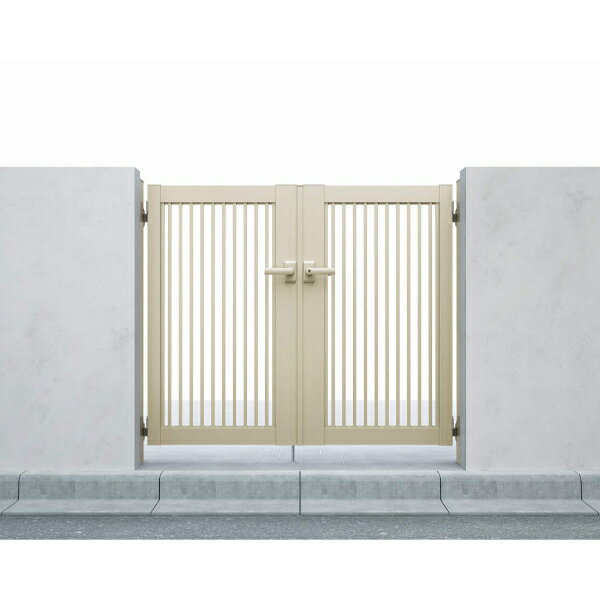 【送料無料】YKKAP シンプレオ門扉TB2型 両開き 門柱仕様 06-10 HME-V-TB2 『たて（粗）格子デザイン』..