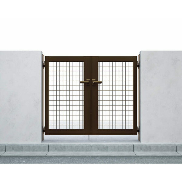 【送料無料】YKKAP シンプレオ門扉MB1型 両開き 門柱仕様 07-10 HME-V-MB1 『メッシュデザイン』『ゲー..