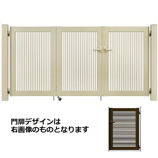 【送料無料】YKKAP シンプレオ門扉 YB1型 4枚折戸セット 門柱仕様 09-12 『ゲート ...