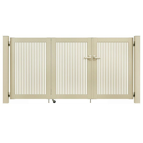 商品番号17644801メーカーYKKAPサイズ幅 2700.0mm × 高さ 1000.0mm通常納期5〜10日後発送用途3枚折戸素材アルミ配送区分1※商品により配送可能エリアが異なります。配送エリア表をご覧ください。工事対応この商品は工事を承っておりません。ベーシックを極めたシンプルなデザインが幅広い住宅スタイルにマッチ。リーズナブルな価格とユーザビリティを兼ね備えた門扉の新スタンダード。備考●「折戸門扉本体」＋「折戸本体」+「戸当り」+「打掛錠1型」+「折戸部品」+「ヒンジ・ヒジツボ部品」+「アルミ門柱100角」セットとなります。●セット価格は内開き仕様です。※サイズ（幅）は扉部分のみの合計寸法となります（例：両開きの場合、扉2枚分の寸法）。柱の外〜外までの寸法とは異なります。