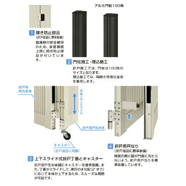 YKK ap　シンプレオ門扉　S1型　3枚折戸セット　門柱仕様 09-12