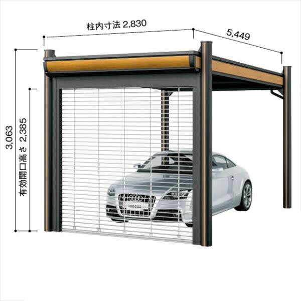 ヨドコウ ヨドカーポ PSパワード パイプシャッター付 積雪強度1500Nm2(積雪75cm) 1台用 基本棟 KDAG-3054PS 『 カーポート 車庫 ガ...