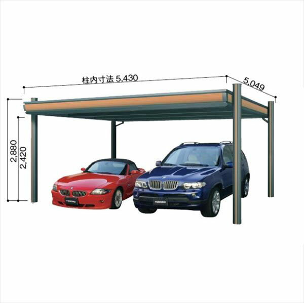 ヨドコウ ヨドカーポ パワード 積雪強度1500Nm2(積雪75cm) 2台用 追加棟 KDAG-5650 『 カーポート 車庫 ガレージ 駐車場 屋根 diy...