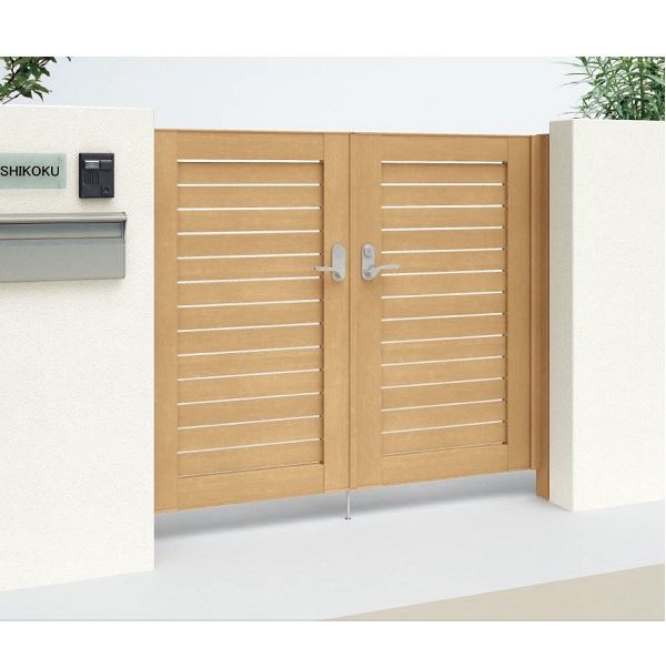 【送料無料】【法人様限定商品 個人宅・現場配送不可】四国化成 アレグリア門扉 6型 両開きセット 柱仕様 0714 『ゲート 部材 ガーデン 住宅 境界 入口 塀 壁 diy おしゃれ 形材 門扉』