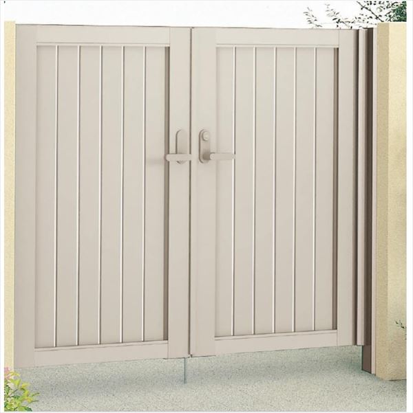 【送料無料】【法人様限定商品 個人宅・現場配送不可】四国化成 クレディ門扉 12型 両開きセット 柱仕..