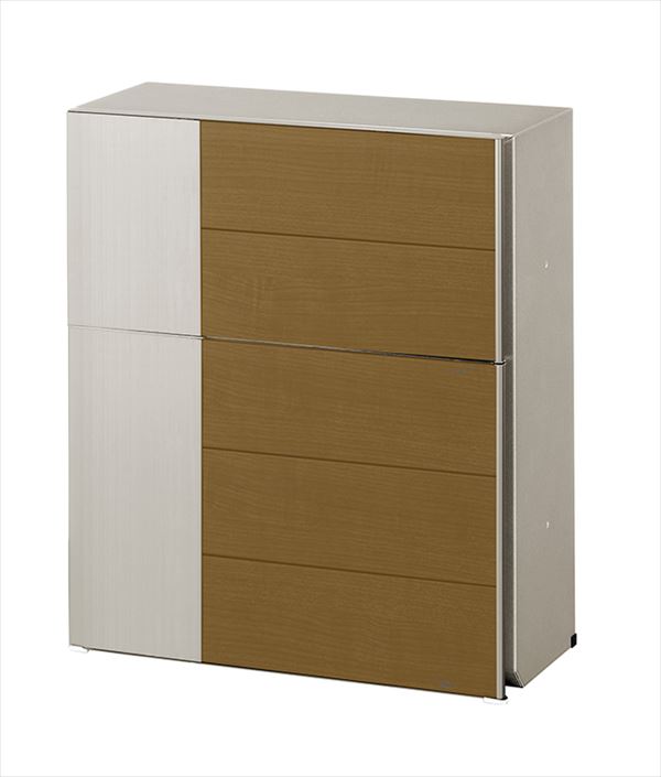 リクシル エクスポスト グレイス・ウッドデザイン 壁付けタイプ 前入れ前取出し『郵便ポスト』 シャイングレー＋チェリーウッド