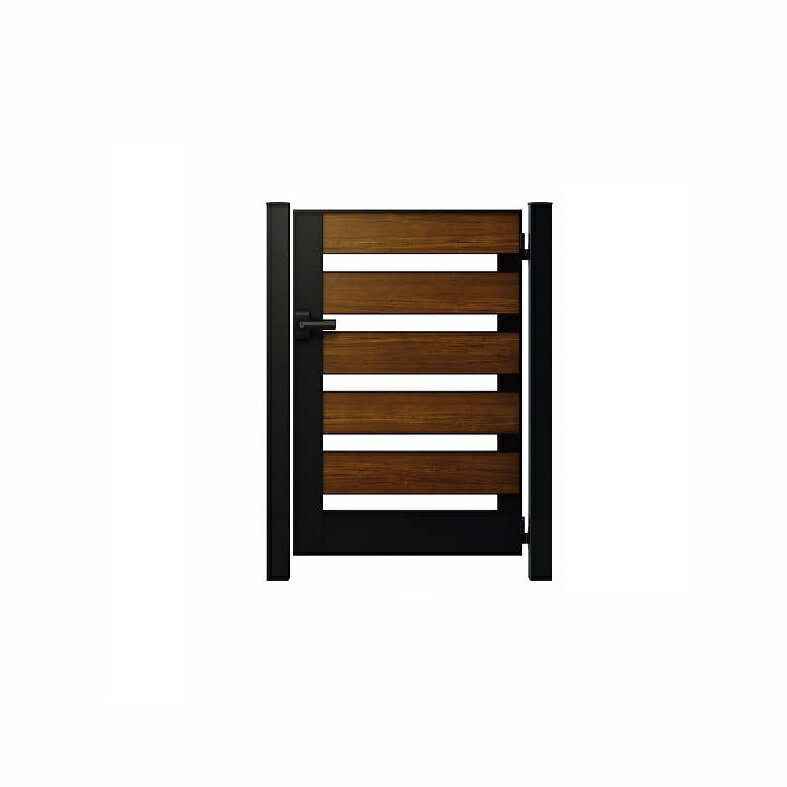 【送料無料】YKKAP ルシアス門扉YS7型 片開き 門柱仕様 10-14 内開き仕様 UME-V-YS7『木調 ゲート 部材..