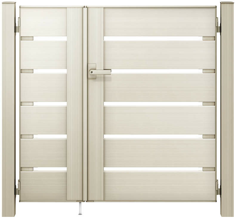 【送料無料】YKKAP ルシアス門扉YS4型 親子開き 門柱仕様 04・08-12 内開き仕様 UME-V-YS4『ゲート 部材 ガーデン 住宅 境界 入口 塀 壁 diy おしゃれ 形材 門扉』 アルミカラー