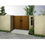 【送料無料】YKKAP ルシアス門扉TM3型 両開き 門柱仕様 08-14 内開き仕様 UME-V-TM3『木調 ゲート 部材..