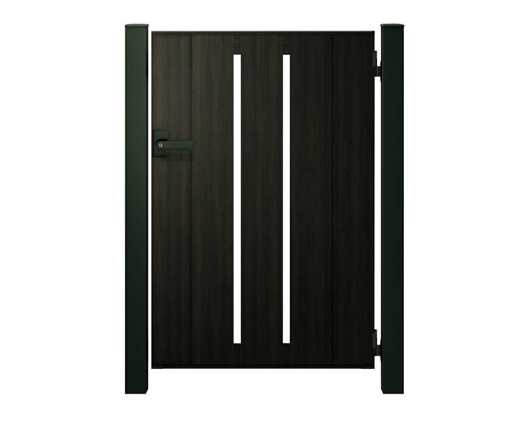 【送料無料】YKKAP ルシアス門扉TS4型 片開き 門柱仕様 09-14 内開き仕様 UME-V-TS4『木調 ゲート 部材..