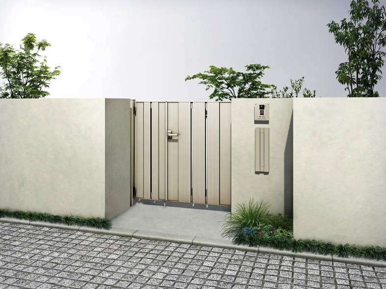 【送料無料】YKKAP ルシアス門扉TS4型 親子開き 門柱仕様 04・08-12 内開き仕様 UME-V-TS4『ゲート 部..