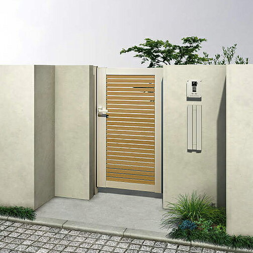 【送料無料】YKKAP ルシアス門扉YS1型 片開き 門柱仕様 06-14 内開き仕様 UME-V-YS1『ゲート 部材 ガー..